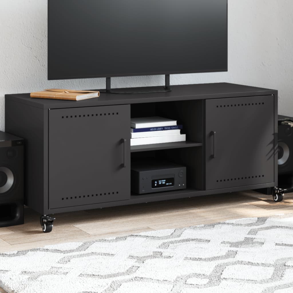 Móvel de TV 100,5x39x43,5 cm aço preto