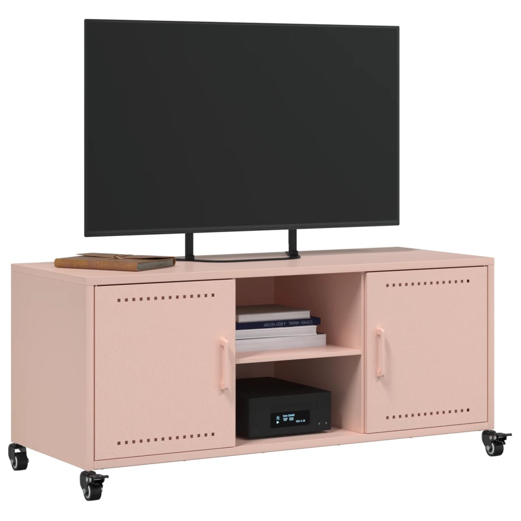 Móvel de TV 100,5x39x43,5 cm aço rosa