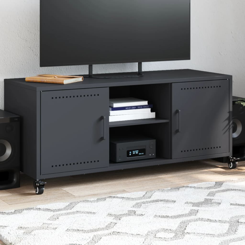 Móvel de TV 100,5x39x43,5 cm aço antracite