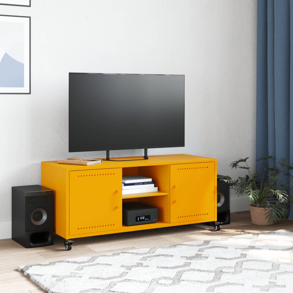 Móvel de TV 100,5x39x43,5 cm aço amarelo mostarda