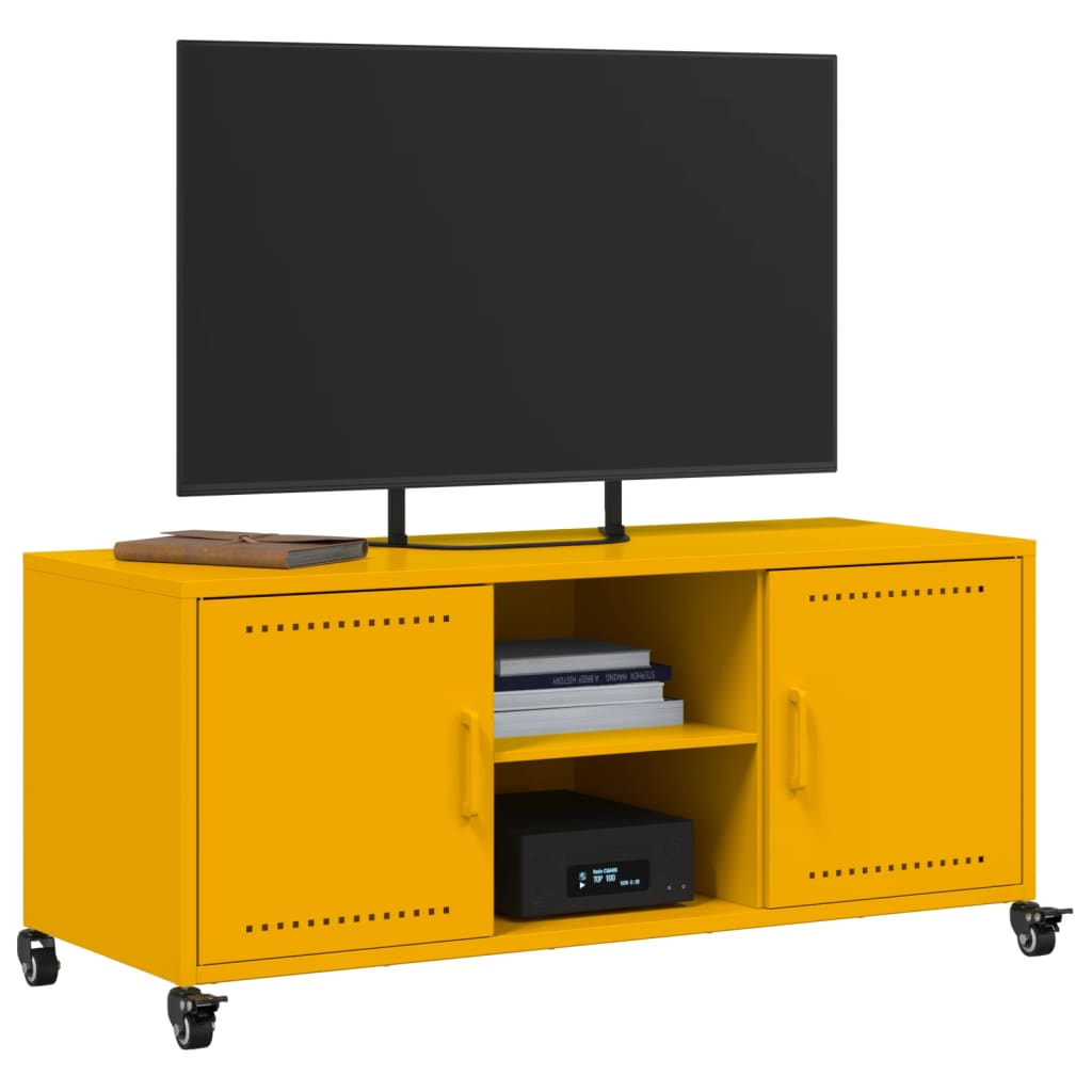 Móvel de TV 100,5x39x43,5 cm aço amarelo mostarda