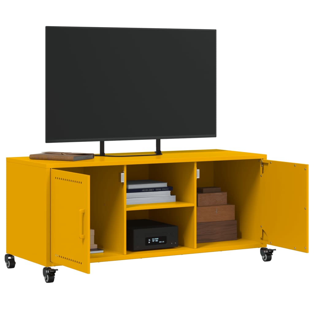 Móvel de TV 100,5x39x43,5 cm aço amarelo mostarda