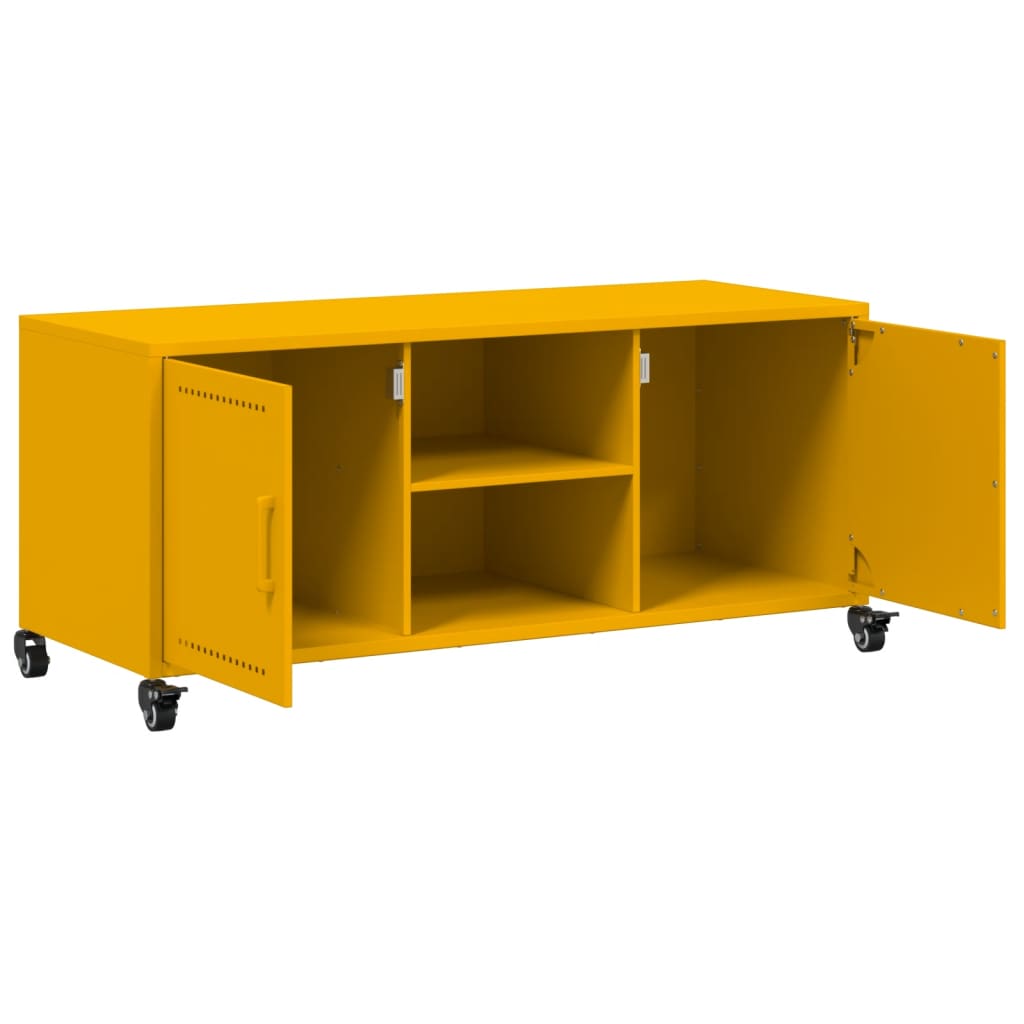 Móvel de TV 100,5x39x43,5 cm aço amarelo mostarda