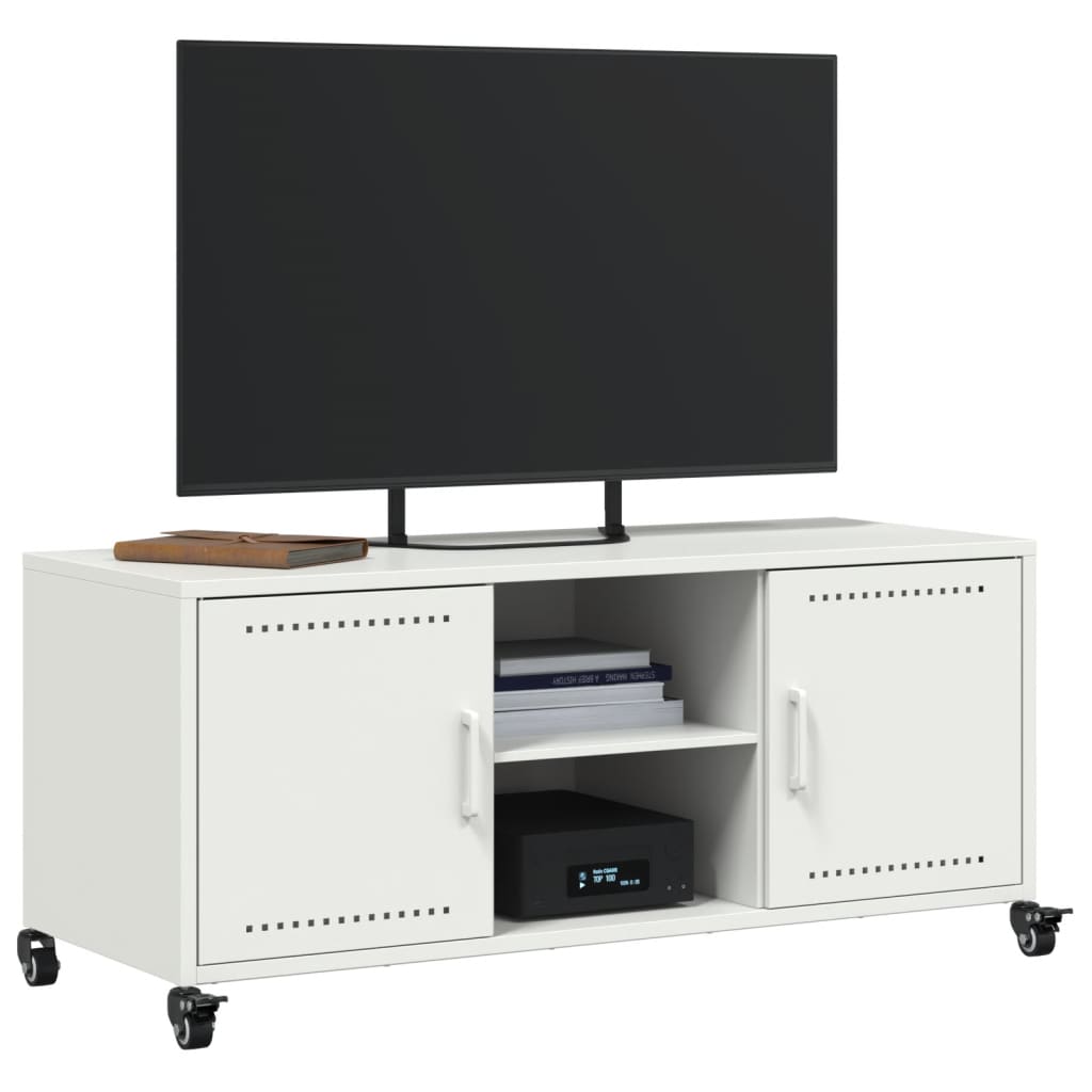 Móvel de TV 100,5x39x43,5 cm aço branco