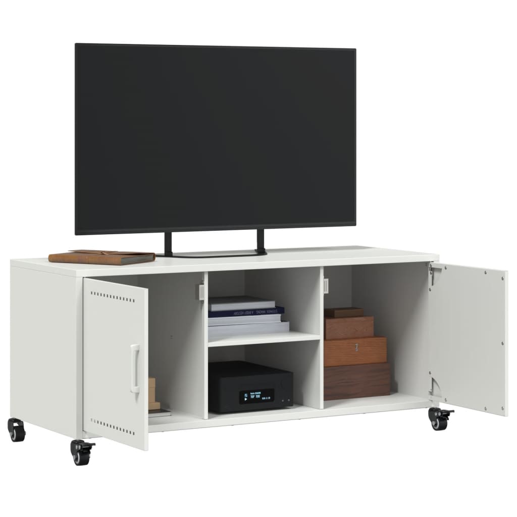 Móvel de TV 100,5x39x43,5 cm aço branco