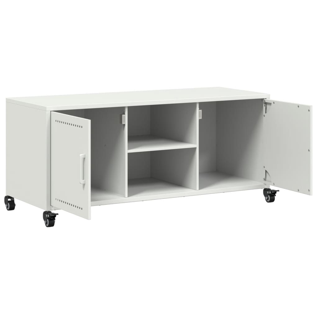 Móvel de TV 100,5x39x43,5 cm aço branco