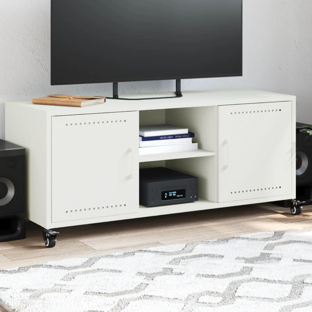Móvel de TV 100,5x39x43,5 cm aço branco