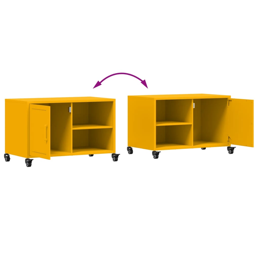 Móvel de TV 68x39x43,5 cm aço amarelo mostarda