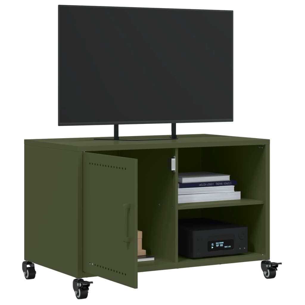 Móvel de TV 68x39x43,5 cm aço verde azeitona