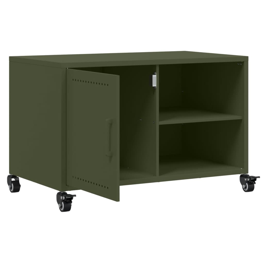 Móvel de TV 68x39x43,5 cm aço verde azeitona