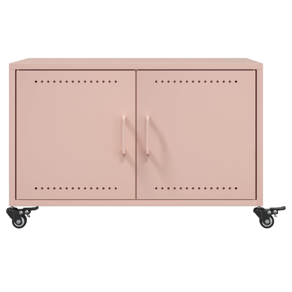 Mesa de centro 68x50x43,5 cm aço rosa