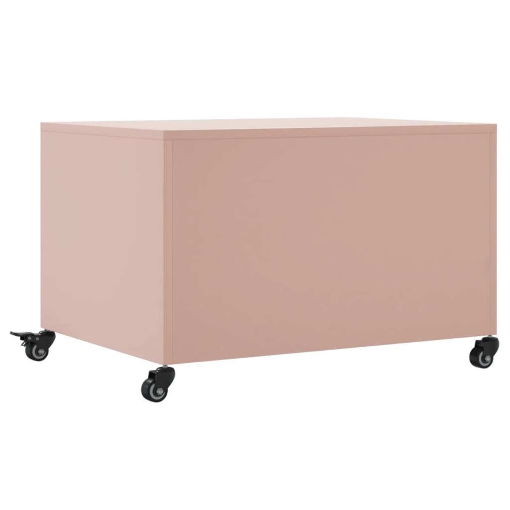 Mesa de centro 68x50x43,5 cm aço rosa