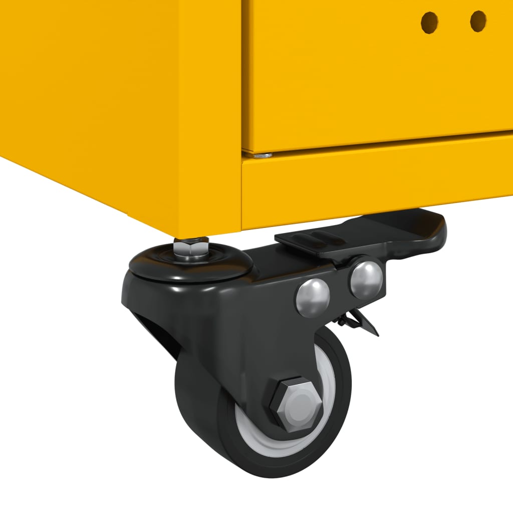 Mesa de centro 68x50x43,5 cm aço amarelo mostarda