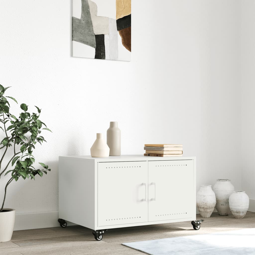 Mesa de centro 68x50x43,5 cm aço branco