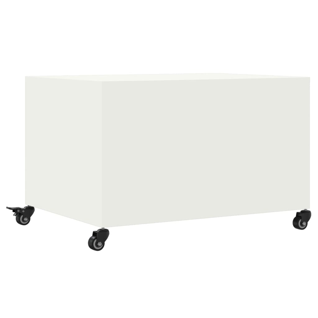 Mesa de centro 68x50x43,5 cm aço branco