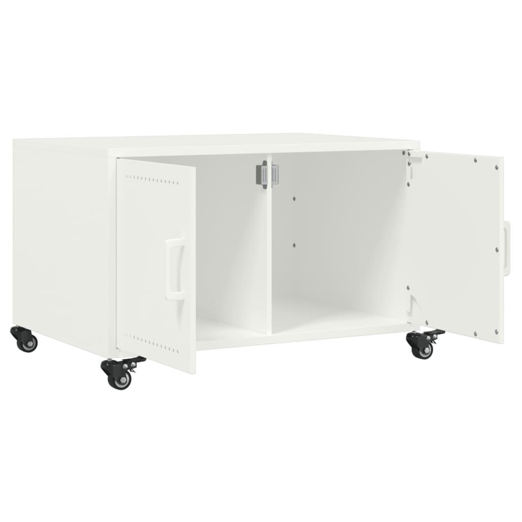 Mesa de centro 68x50x43,5 cm aço branco