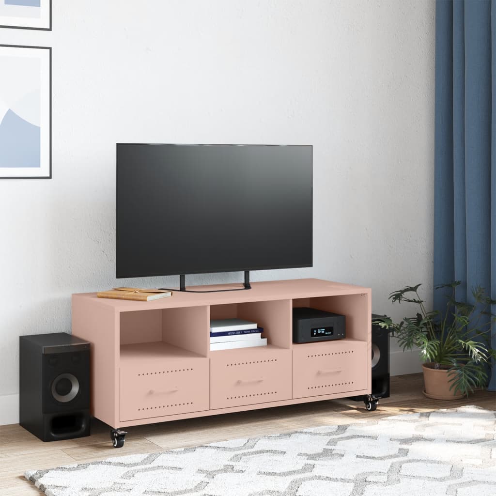 Móvel de TV 100,5x39x43,5 cm aço rosa