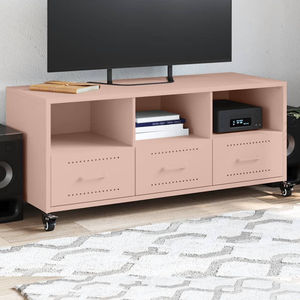 Móvel de TV 100,5x39x43,5 cm aço rosa