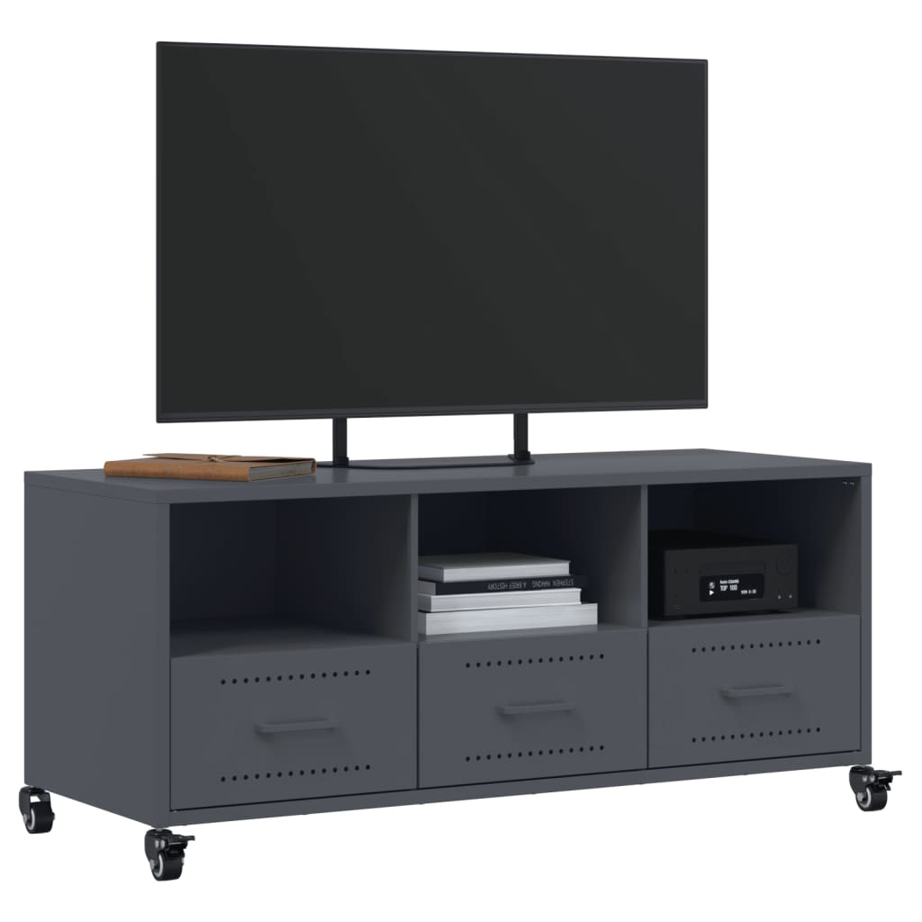Móvel de TV 100,5x39x43,5 cm aço antracite