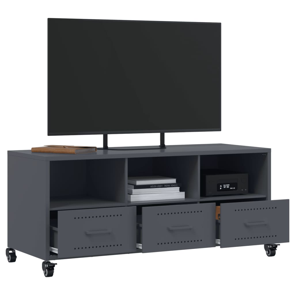 Móvel de TV 100,5x39x43,5 cm aço antracite