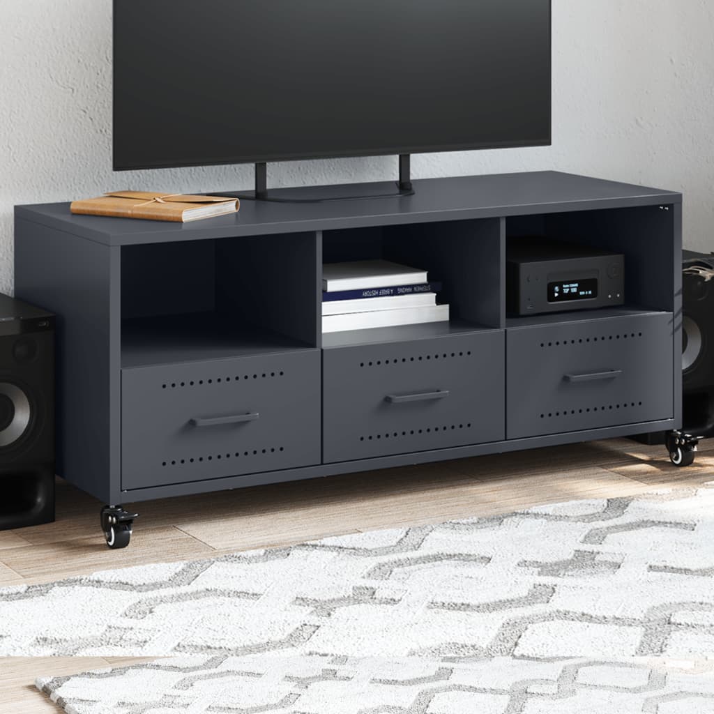 Móvel de TV 100,5x39x43,5 cm aço antracite