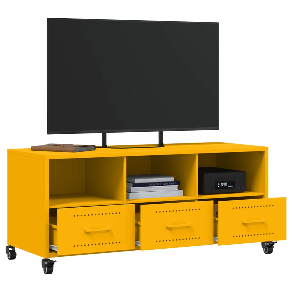 Móvel de TV 100,5x39x43,5 cm aço amarelo mostarda