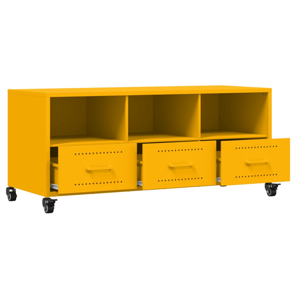 Móvel de TV 100,5x39x43,5 cm aço amarelo mostarda