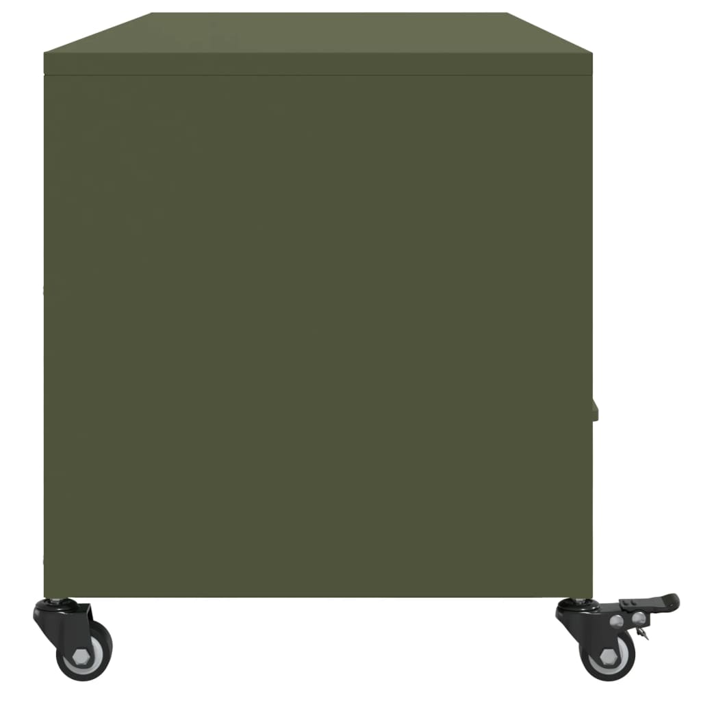 Móvel de TV 100,5x39x43,5 cm aço verde-azeitona
