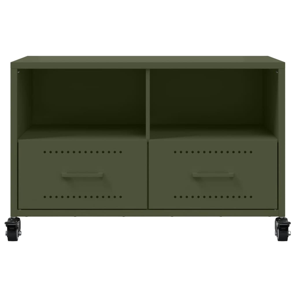 Móvel de TV 68x39x43,5 cm aço verde azeitona