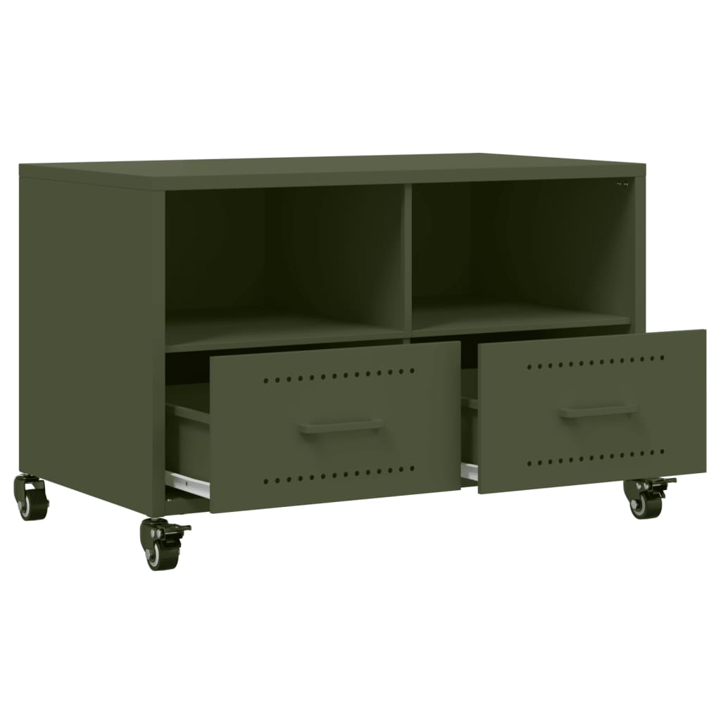 Móvel de TV 68x39x43,5 cm aço verde azeitona