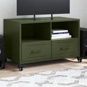 Móvel de TV 68x39x43,5 cm aço verde azeitona
