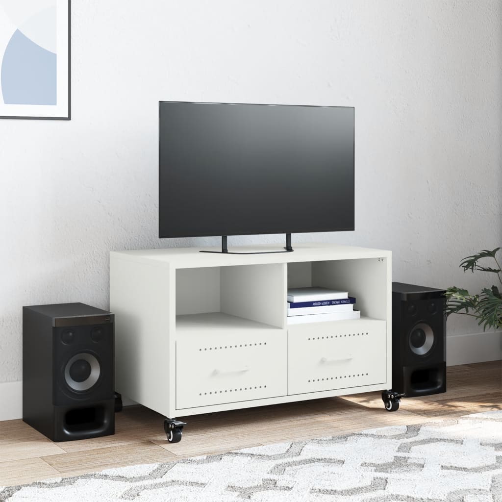 Móvel de TV 68x39x43,5 cm aço branco