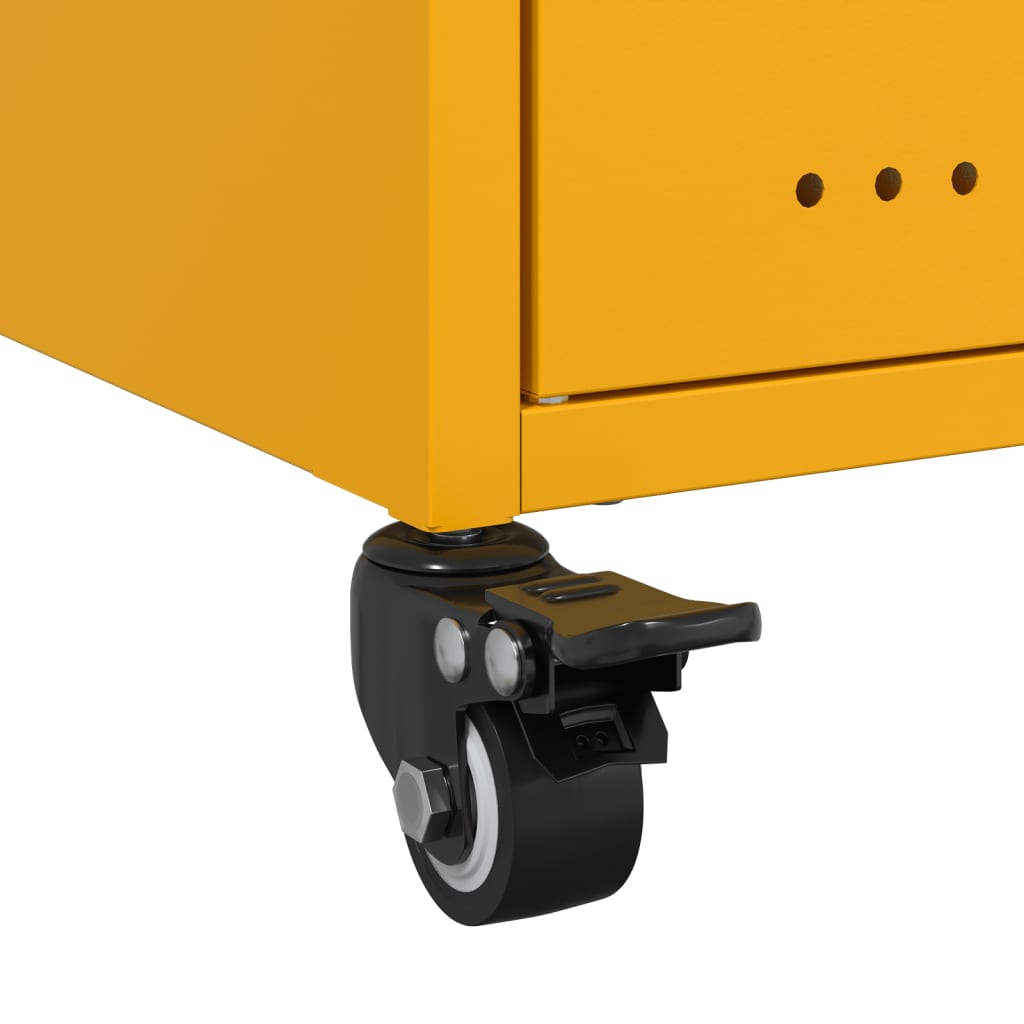 Mesa de cabeceira 36x39x59 cm aço amarelo mostarda