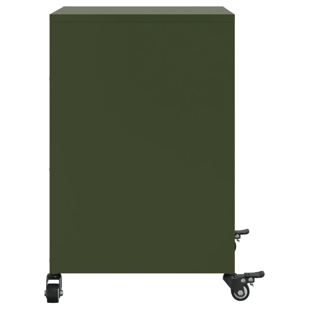 Mesas de cabeceira 2 pcs 36x39x59 cm aço verde-azeitona