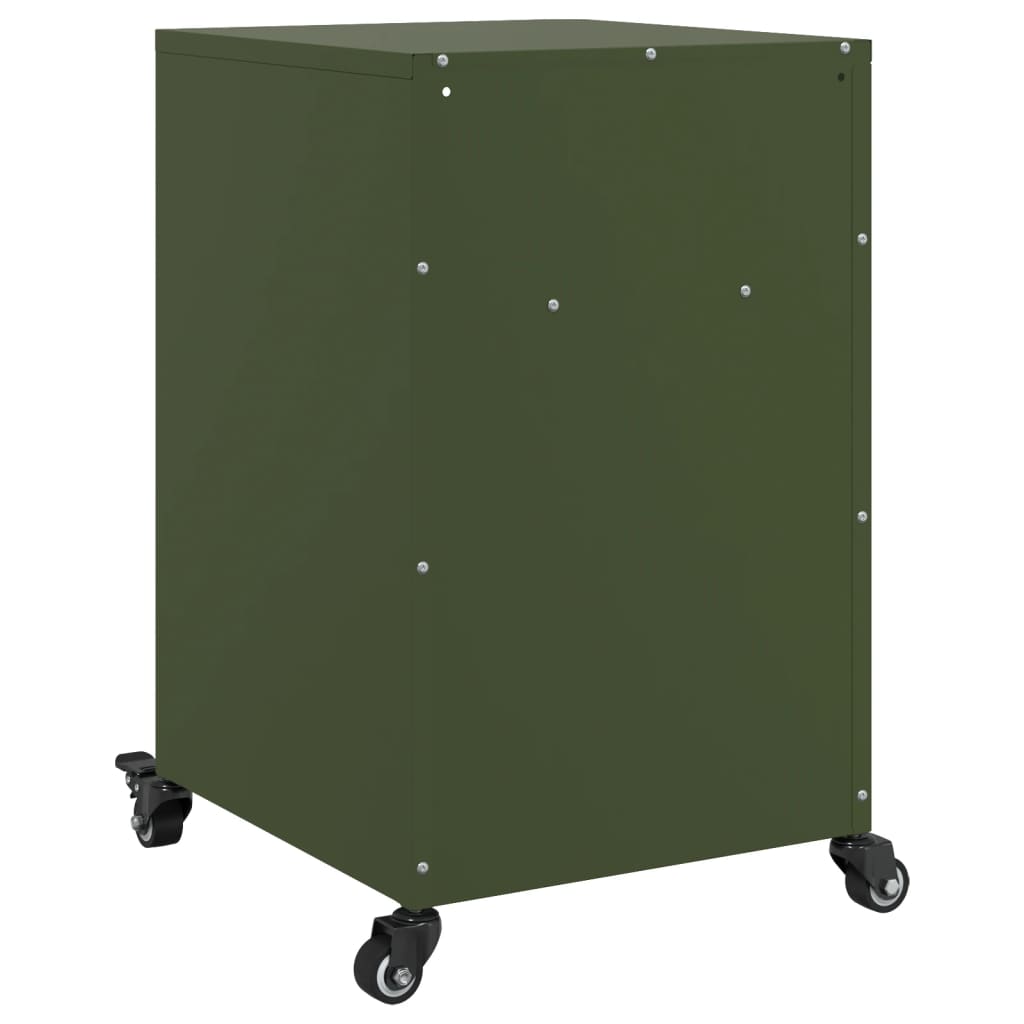Mesas de cabeceira 2 pcs 36x39x59 cm aço verde-azeitona