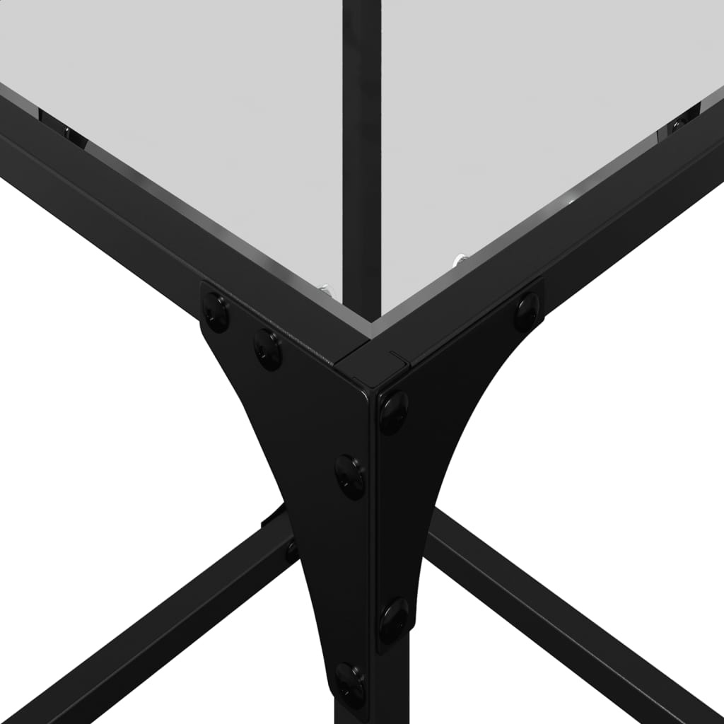 Mesa de centro c/ topo em vidro transparente 30x30x40 cm aço