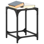 Mesa de centro c/ topo em vidro transparente 30x30x40 cm aço