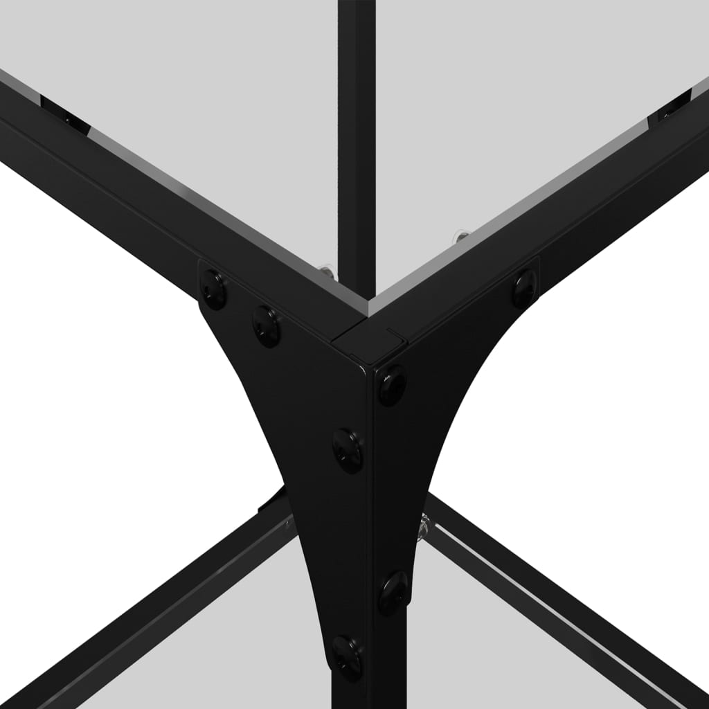 Mesa de centro c/ topo em vidro transparente 30x30x40 cm aço