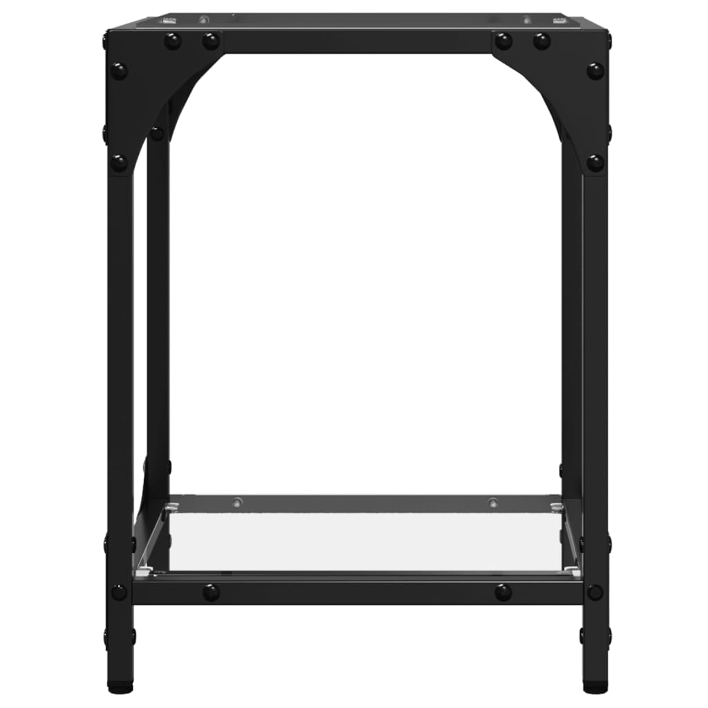 Mesas de centro c/ topo vidro transparente 2 pcs 30x30x40cm aço