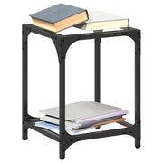 Mesas de centro c/ topo vidro transparente 2 pcs 30x30x40cm aço