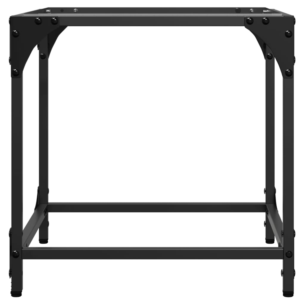 Mesa de centro c/ topo em vidro transparente 40x40x40 cm aço