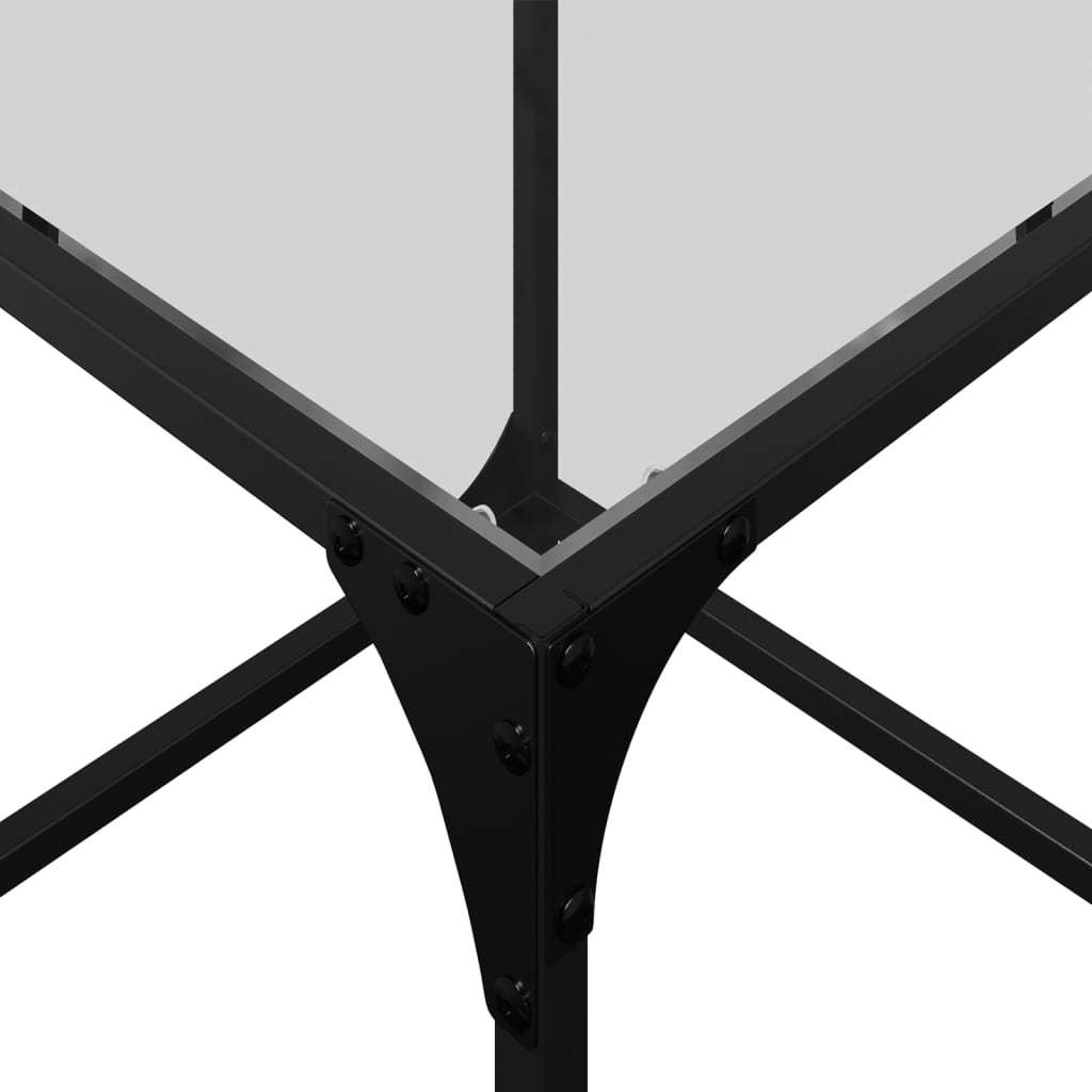 Mesa de centro c/ topo em vidro transparente 40x40x40 cm aço