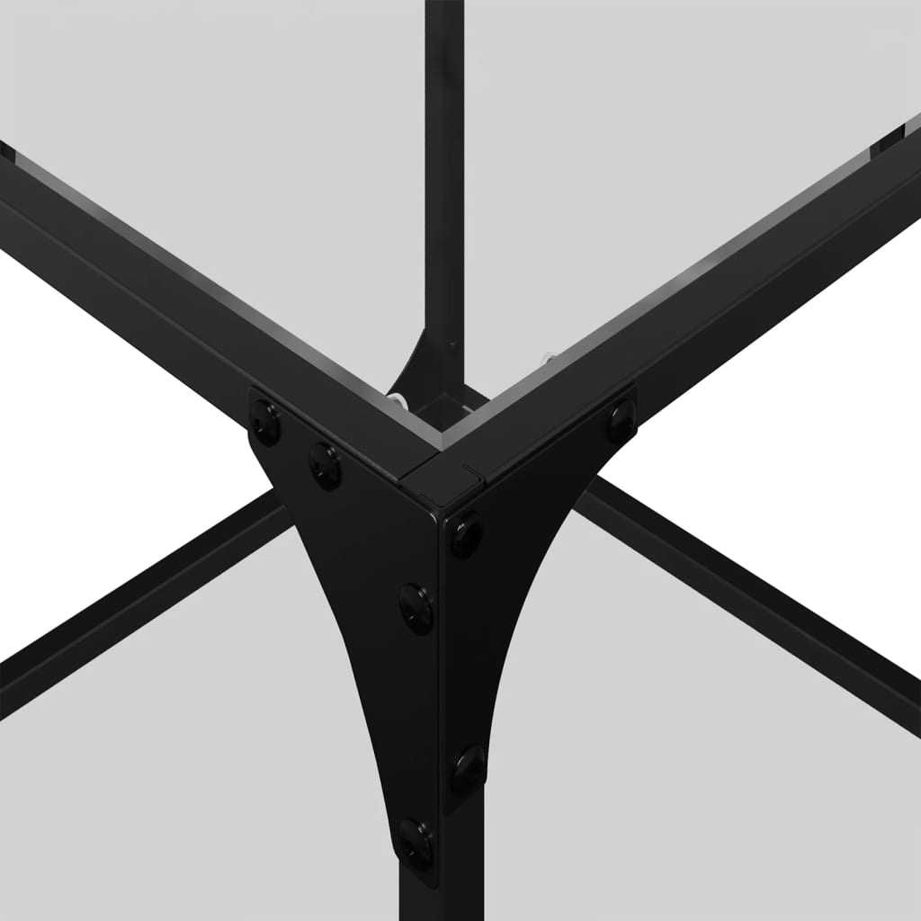 Mesa de centro c/ topo em vidro transparente 40x40x40 cm aço