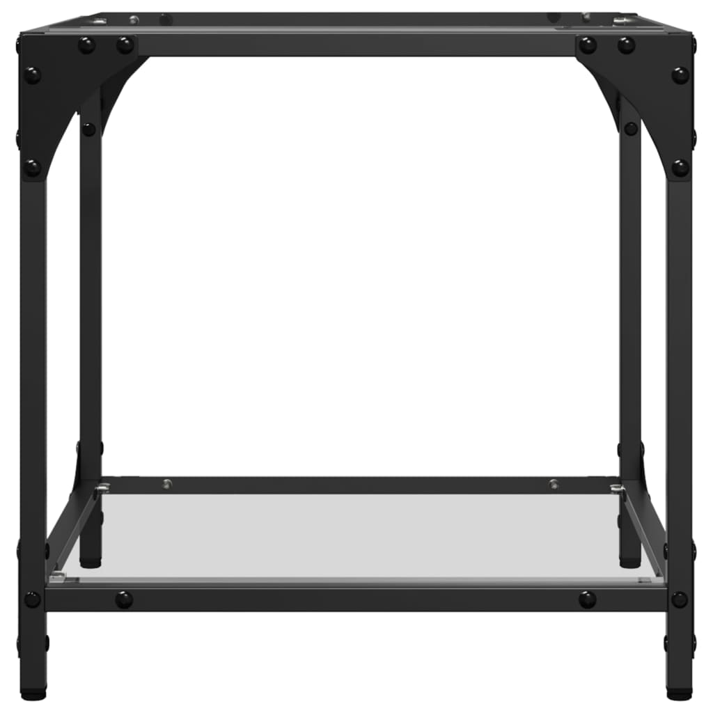 Mesas de centro c/ topo vidro transparente 2 pcs 40x40x40cm aço