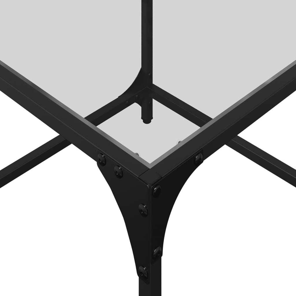 Mesa de centro c/ topo em vidro transparente 50x50x40 cm aço