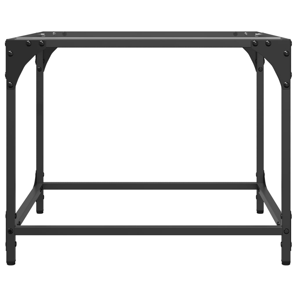 Mesas de centro c/ topo vidro transparente 2 pcs 50x50x40cm aço