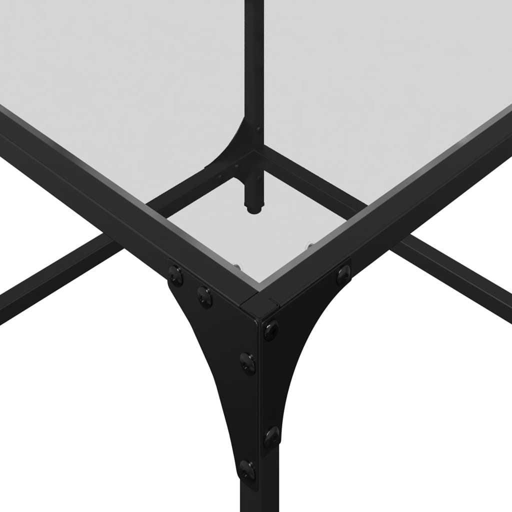 Mesas de centro c/ topo vidro transparente 2 pcs 50x50x40cm aço