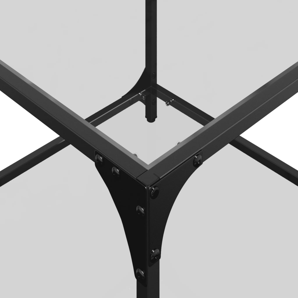 Mesa de centro c/ topo em vidro transparente 50x50x40 cm aço