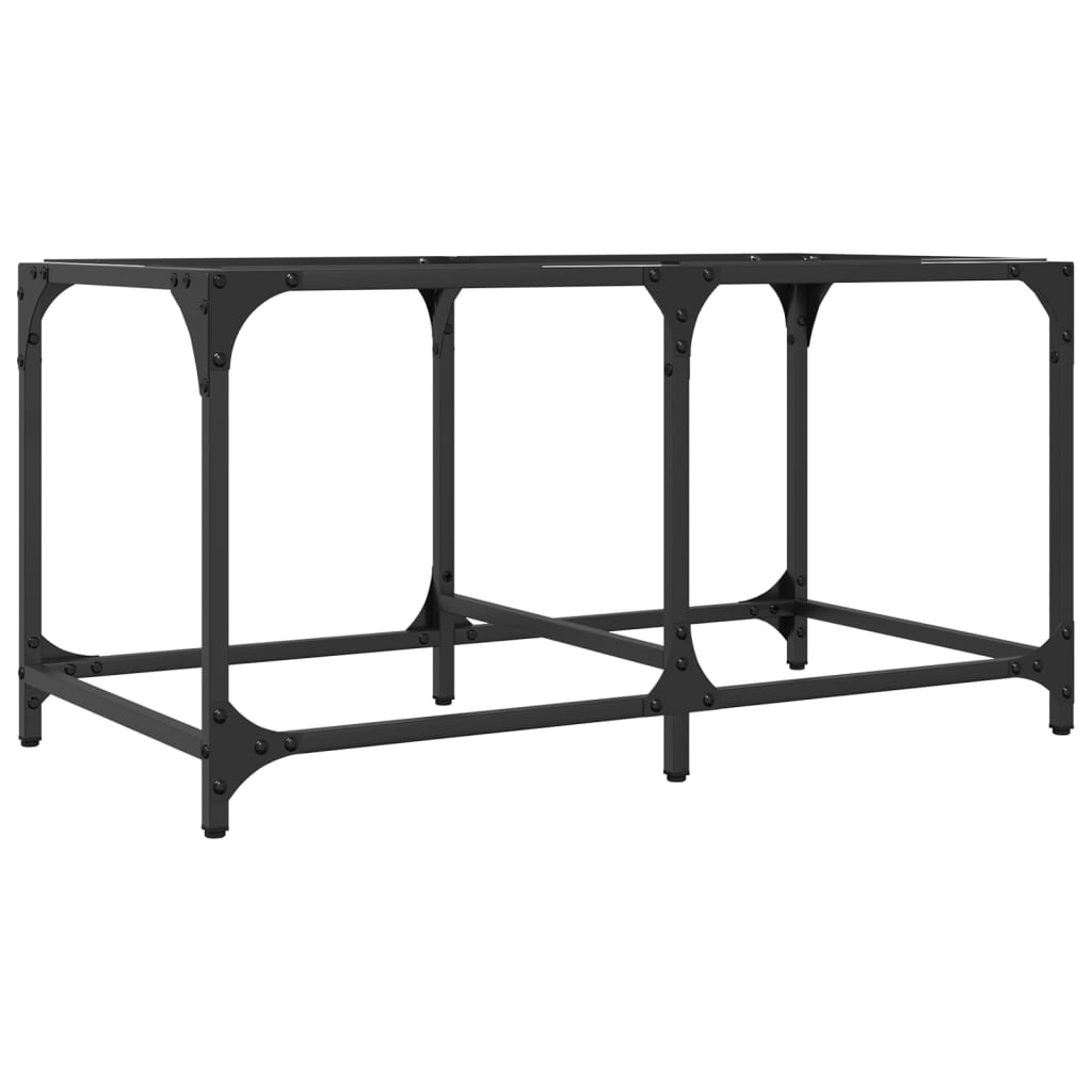 Mesa de centro c/ topo em vidro transparente 78,5x40x40 cm aço