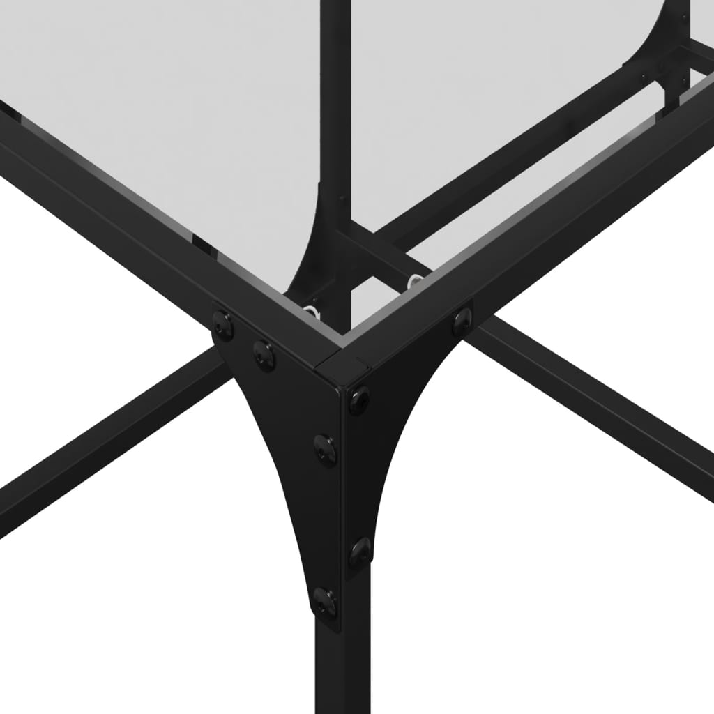 Mesa de centro c/ topo em vidro transparente 78,5x40x40 cm aço